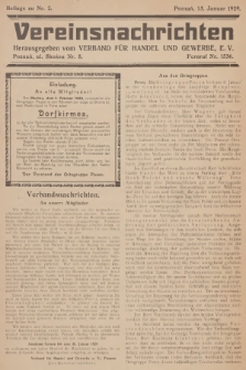 Vereinsnachrichten : herausgegeben vom Verband für Handel und Gewerbe. 1929, Beilage zu nr 2