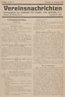 Vereinsnachrichten : herausgegeben vom Verband für Handel und Gewerbe. 1929, Beilage zu nr 4