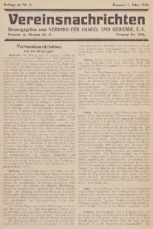 Vereinsnachrichten : herausgegeben vom Verband für Handel und Gewerbe. 1929, Beilage zu nr 5