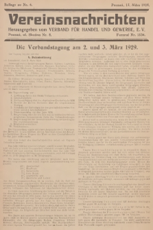 Vereinsnachrichten : herausgegeben vom Verband für Handel und Gewerbe. 1929, Beilage zu nr 6