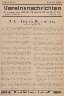 Vereinsnachrichten : herausgegeben vom Verband für Handel und Gewerbe. 1929, Beilage zu nr 10