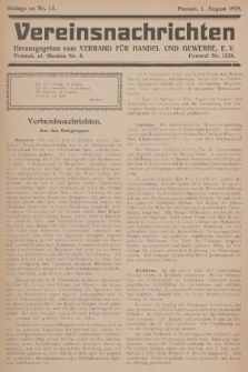 Vereinsnachrichten : herausgegeben vom Verband für Handel und Gewerbe. 1929, Beilage zu nr 15