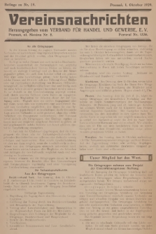 Vereinsnachrichten : herausgegeben vom Verband für Handel und Gewerbe. 1929, Beilage zu nr 19