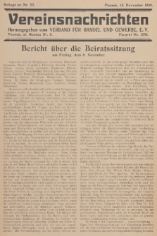 Vereinsnachrichten : herausgegeben vom Verband für Handel und Gewerbe. 1929, Beilage zu nr 22