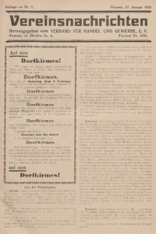 Vereinsnachrichten : herausgegeben vom Verband für Handel und Gewerbe. 1930, Beilage zu nr 2