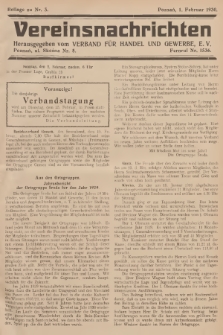 Vereinsnachrichten : herausgegeben vom Verband für Handel und Gewerbe. 1930, Beilage zu nr 3