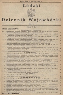 Łódzki Dziennik Wojewódzki. 1937, nr 1