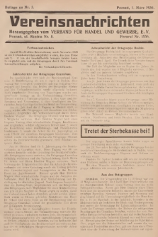 Vereinsnachrichten : herausgegeben vom Verband für Handel und Gewerbe. 1930, Beilage zu nr 5