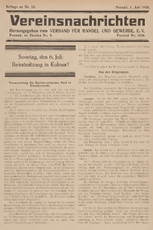 Vereinsnachrichten : herausgegeben vom Verband für Handel und Gewerbe. 1930, Beilage zu nr 13