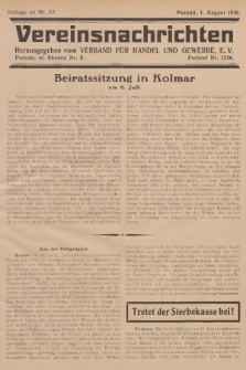 Vereinsnachrichten : herausgegeben vom Verband für Handel und Gewerbe. 1930, Beilage zu nr 15
