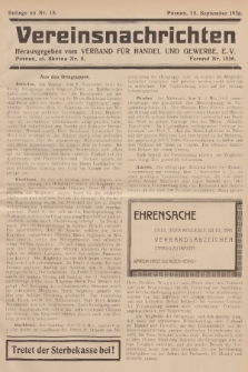 Vereinsnachrichten : herausgegeben vom Verband für Handel und Gewerbe. 1930, Beilage zu nr 18