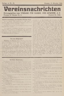 Vereinsnachrichten : herausgegeben vom Verband für Handel und Gewerbe. 1930, Beilage zu nr 20