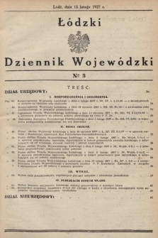 Łódzki Dziennik Wojewódzki. 1937, nr 3