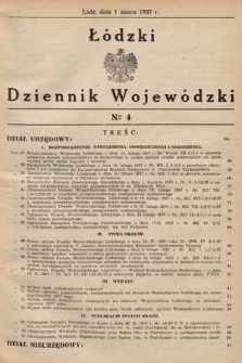 Łódzki Dziennik Wojewódzki. 1937, nr 4