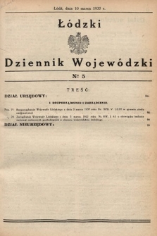 Łódzki Dziennik Wojewódzki. 1937, nr 5