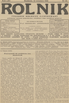 Rolnik : tygodnik rolniczy ilustrowany poświęcony sprawom gospodarstwa wiejskiego z jego wszelkimi gałęziami. R.65, 1933, nr 36
