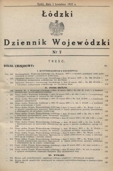 Łódzki Dziennik Wojewódzki. 1937, nr 7