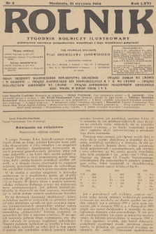 Rolnik : tygodnik rolniczy ilustrowany poświęcony sprawom gospodarstwa wiejskiego z jego wszelkimi gałęziami. R.66, 1934, nr 3