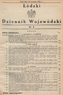 Łódzki Dziennik Wojewódzki. 1937, nr 8
