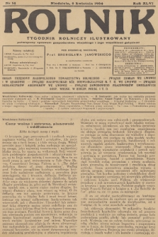 Rolnik : tygodnik rolniczy ilustrowany poświęcony sprawom gospodarstwa wiejskiego z jego wszelkimi gałęziami. R.66, 1934, nr 14