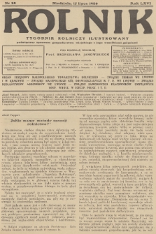 Rolnik : tygodnik rolniczy ilustrowany poświęcony sprawom gospodarstwa wiejskiego z jego wszelkimi gałęziami. R.66, 1934, nr 28