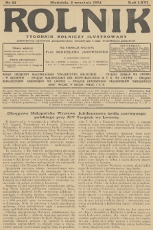 Rolnik : tygodnik rolniczy ilustrowany poświęcony sprawom gospodarstwa wiejskiego z jego wszelkimi gałęziami. R.66, 1934, nr 35