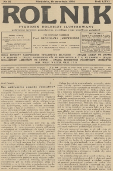 Rolnik : tygodnik rolniczy ilustrowany poświęcony sprawom gospodarstwa wiejskiego z jego wszelkimi gałęziami. R.66, 1934, nr 37