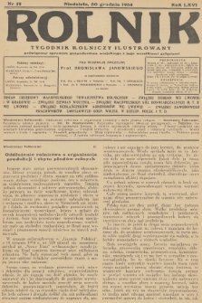 Rolnik : tygodnik rolniczy ilustrowany poświęcony sprawom gospodarstwa wiejskiego z jego wszelkimi gałęziami. R.66, 1934, nr 52