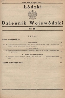 Łódzki Dziennik Wojewódzki. 1937, nr 16