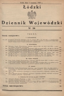 Łódzki Dziennik Wojewódzki. 1937, nr 20
