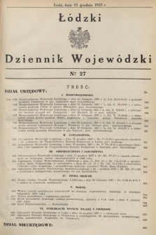 Łódzki Dziennik Wojewódzki. 1937, nr 27