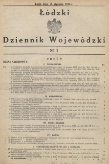 Łódzki Dziennik Wojewódzki. 1939, nr 1