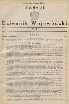 Łódzki Dziennik Wojewódzki. 1939, nr 2