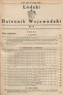 Łódzki Dziennik Wojewódzki. 1939, nr 3