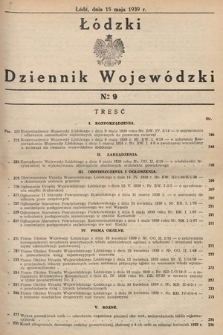 Łódzki Dziennik Wojewódzki. 1939, nr 9