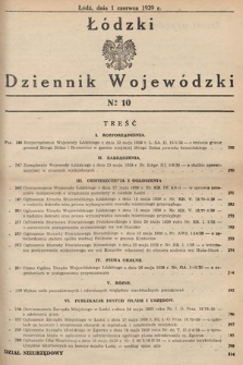 Łódzki Dziennik Wojewódzki. 1939, nr 10