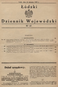 Łódzki Dziennik Wojewódzki. 1939, nr 17