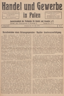 Handel und Gewerbe in Polen : Nachrichtenblatt des Verbandes für Handel und Gewerbe. Jg.9, 1934, nr 7