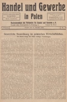 Handel und Gewerbe in Polen : Nachrichtenblatt des Verbandes für Handel und Gewerbe. Jg.9, 1934, nr 10