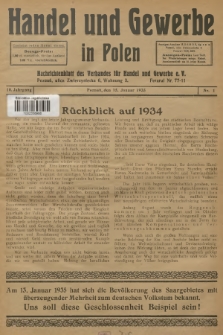 Handel und Gewerbe in Polen : Nachrichtenblatt des Verbandes für Handel und Gewerbe. Jg.10, 1935, nr 1
