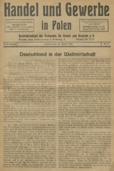 Handel und Gewerbe in Polen : Nachrichtenblatt des Verbandes für Handel und Gewerbe. Jg.10, 1935, nr 4