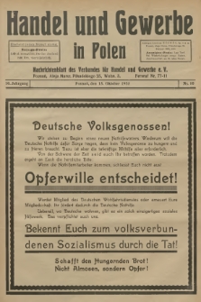 Handel und Gewerbe in Polen : Nachrichtenblatt des Verbandes für Handel und Gewerbe. Jg.10, 1935, nr 10