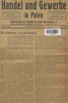 Handel und Gewerbe in Polen : Nachrichtenblatt des Verbandes für Handel und Gewerbe. Jg.11, 1936, nr 1