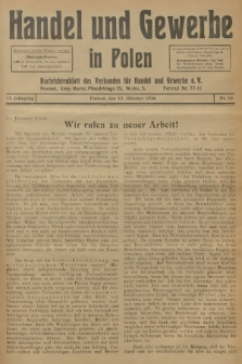 Handel und Gewerbe in Polen : Nachrichtenblatt des Verbandes für Handel und Gewerbe. Jg.11, 1936, nr 10