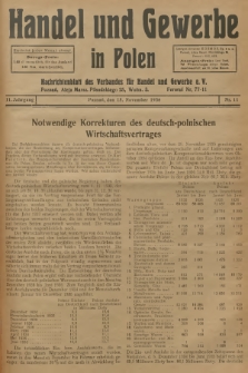 Handel und Gewerbe in Polen : Nachrichtenblatt des Verbandes für Handel und Gewerbe. Jg.11, 1936, nr 11