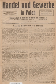 Handel und Gewerbe in Polen : Nachrichtenblatt des Verbandes für Handel und Gewerbe. Jg.12, 1937, nr 1