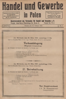 Handel und Gewerbe in Polen : Nachrichtenblatt des Verbandes für Handel und Gewerbe. Jg.12, 1937, nr 2