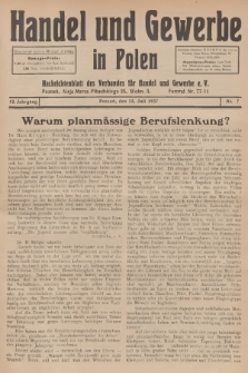 Handel und Gewerbe in Polen : Nachrichtenblatt des Verbandes für Handel und Gewerbe. Jg.12, 1937, nr 7