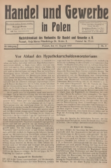 Handel und Gewerbe in Polen : Nachrichtenblatt des Verbandes für Handel und Gewerbe. Jg.12, 1937, nr 8