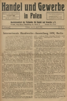 Handel und Gewerbe in Polen : Nachrichtenblatt des Verbandes für Handel und Gewerbe. Jg.13, 1938, nr 4